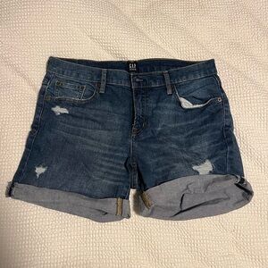 GAP Women's Distressed Blue Jean Shorts